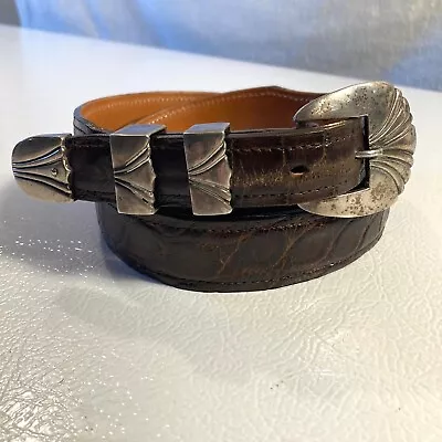 Vintage Max Lang Belt - 49  Strap - Sterling Silver Hardware - Houston Texas • $199.99