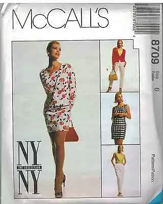 8709 UNCUT McCalls SEWING Pattern Misses Jacket Dress Top Pants Vintage NY NY FF • $4.89