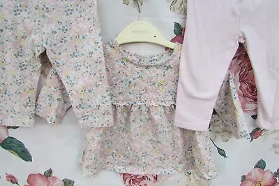 Pink Floral Leggings Bottoms T Shirt Top  Outfit 3-6 Months By Mothercare • $3.78