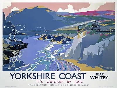 TX413 Vintage British Yorkshire Coast Whitby LNER Railway Travel Poster A2/A3/A4 • £2.95