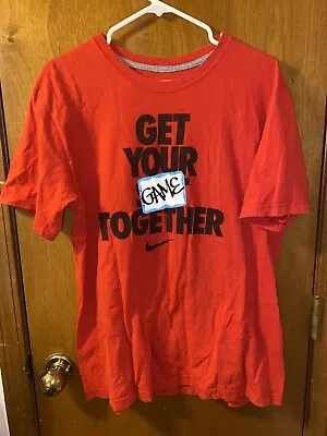 Nike Get Your Game Together T-Shirt Men’s Size Large Red Swoosh Regular Fit • $6