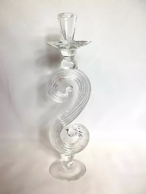 Wonderful 13” Tall MCMRetro Vintage Centerpiece Glass Swirl Candle Stick Holder • $13.83