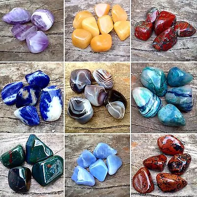 Crystal Tumble Stones  Buy 4 Get 2 FREE 16-26mm Crystals Reiki Polished Stones • £1.75