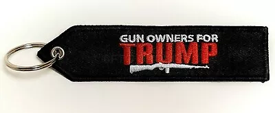 TRUMP 2024 GUN OWNERS FOR TRUMP Double Sided Embroider Keychain Tag | USA • $8.95