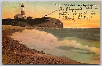 Postcard Montauk Point Light Long Island NY Hand-colored N146 • $11.97