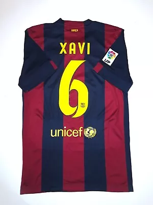 2014-2015 Nike FC Barcelona Xavi Final Match Details Authentic Shirt Kit Jersey • $299.99