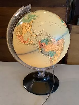 Vintage Rand McNally Lighted Electric Physical Political World Globe Lamp • $45