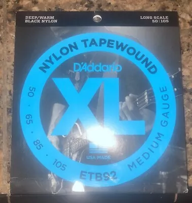 D'Addario ETB92S Nylon Tapewound Bass Guitar Strings Medium 50-105 Short Scale • $32