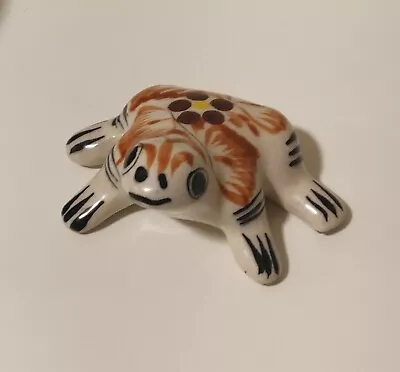 Hand Painted Pottery Ceramic Frog Toad Floral Mexico  • $17.50