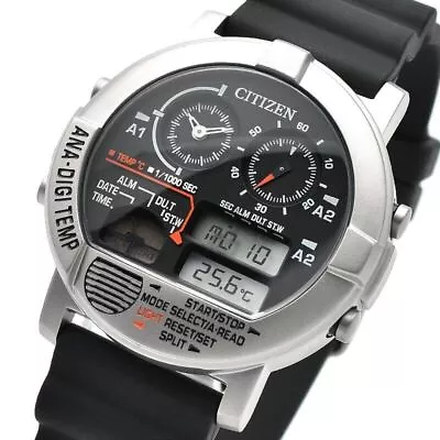 CITIZEN Collection RECORD LABEL ANA-DIGI TEMP JG0070-11E Watch Black Dial Unisex • $407.35