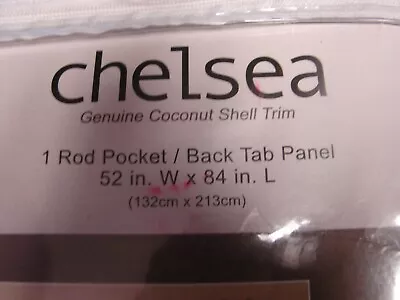 Chelsea 1 Rod Pocket Back Tab Panel Coconut Shell Trim 52 X 84 • £47.28