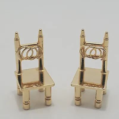 Vintage Micro Miniature Brass Dollhouse Chairs • $19.99