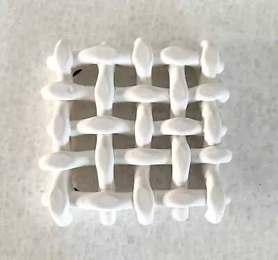 Berardos Pottery Ceramic White Lattice Trivet 1980s Portugal Modern Look • $22