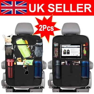 2XAuto Car Seat Back Organiser Travel Storage Bag Foldable Table Tray Cup Holder • £7.29