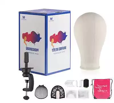 22 -23inch Wig Head Canvas Block Head Mannequin Head With Stand Holder Tool Set • $23.59