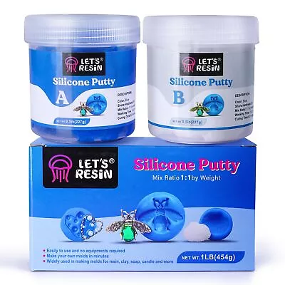 Silicone Putty1LB/40A Silicone Mold Making Kit Non-ToxicStrong&Flexible • $30.06