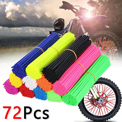 $8.50 • Buy 72pcs Spoke Skins Covers For Motocross Dirt Bike Wheel Rim Guard Protector Wraps