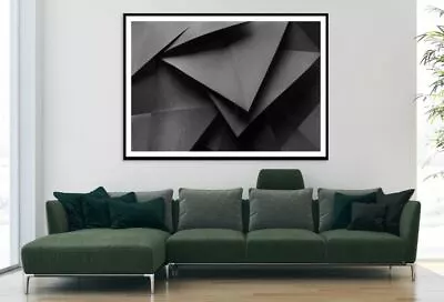 Black Abstract 3D Design Print Premium Poster High Quality Choose Sizes • $12.90