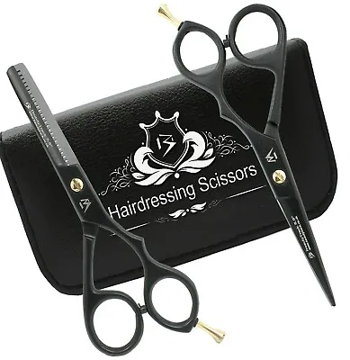 £5.99 • Buy Black Hair Cutting Thinning Scissors Set Hairdressing Salon Professional Barber
