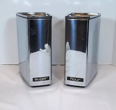 Vintage Lincoln Beauty Ware 2 Wedge Shape Aluminum Canisters Sugar And Flour • $24.50