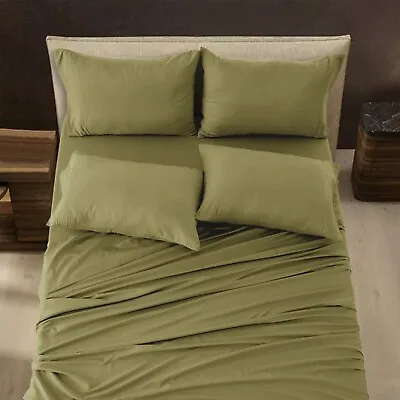 Luxury 6 Piece Bed Sheet Set 1800 Series Ultra Soft Deep Pocket Plain Sheets Set • $21.99