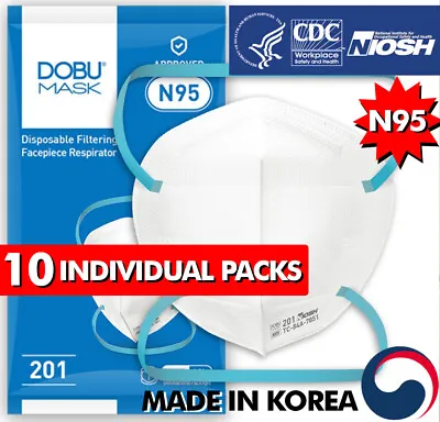 10 NIOSH N95 Face Mask Made In Korea Medical Respirators Protective Covers DOBU • $14.99