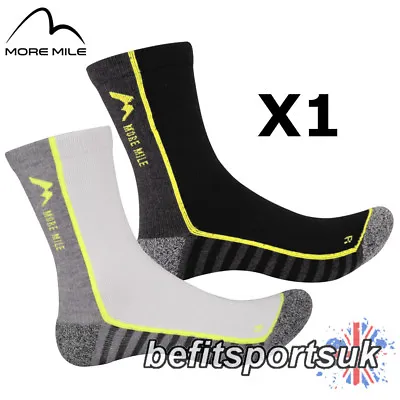 Running Socks Mid Crew Mens Womens More Mile Coolmax Sports Long Cushioned 1 • £4.90