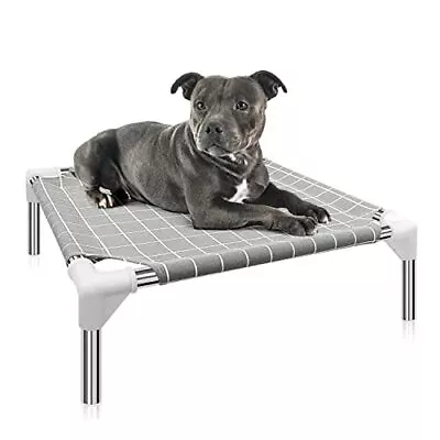 Elevated Dog Bed Cooling Dog Cat Cot Indoor Outdoor Waterproof Pet Bed Gray NEW • $25.49