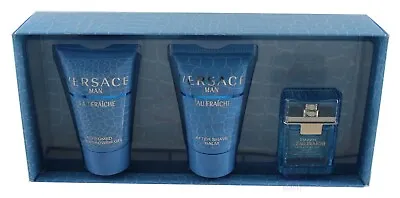 3 Pcs Versace Eau Fraiche Mini Set .17oz/5ml Edt Splash For Men New In Box • $20.99