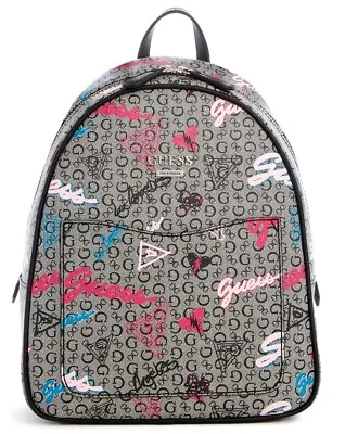 $89.99 • Buy NEW GUESS Women's Black Logo Graphic Graffiti Print Backpack Bag Handbag Purse