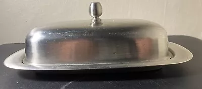 Vintage Reed & Barton Viking 18/8 Stainless Steel Butter Dish No Glass Insert • $13