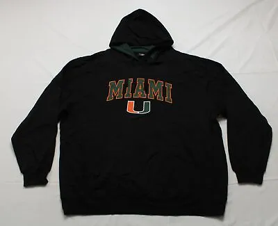 Miami Hurricanes Unisex Adult's Colosseum Arch & Logo Hoodie JW7 Black Size 4XL • $32.49