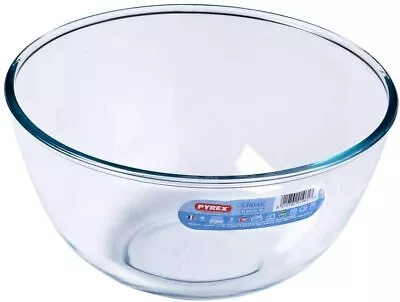 Pyrex Round Mixing Glass Bowl Dish 3Litre Microwave Ovenproof Baking Transparent • £9.19