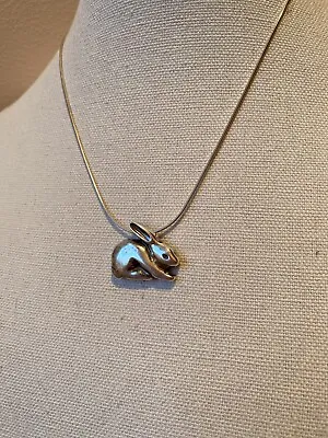 Sterling Silver Bunny Rabbit Pendant Necklace • $24.50