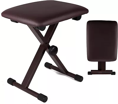 5Core Piano Keyboard Bench Padded Stool Seat Chair X-Style Adjustable Height • $26.99