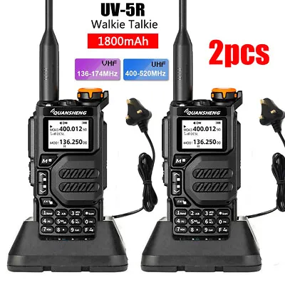 £52.99 • Buy 2x High-Power UV-5R II Dual-band Walkie Talkie UHF VHF Two Way Radio Interphone