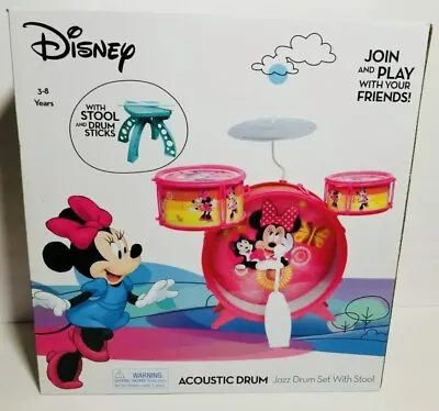 Disney Minnie Mouse Junior Acoustic Jazz Drum Set With Stool - Box Is Torn • $59.99