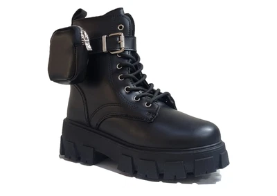 £22.95 • Buy Chunky Flat Platform Ankle Boots Blogger Boots Pouch Boots Size 3 4 5 6 7 8 NEW