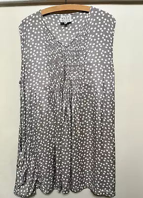 Masai Clothing Company Dress Size XL Beige Polka Dot Large Pocket Lightweight • £19