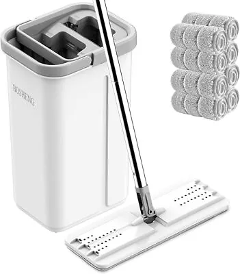 Mop And Bucket With Wringer Set Hands Free Flat Floor Mop And Bucket • $52.07