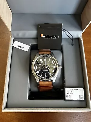 Hamilton Men's H70535531 Khaki Field 42mm Automatic Pilot Watch Leather Band • $325