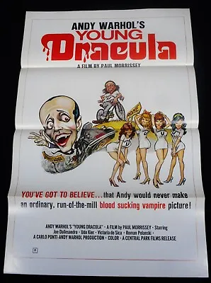 Andy Warhol's Young Dracula 1974 * Tri-folded Style-b Movie Poster * Mint Sexy!! • £77.80