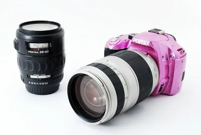 Pentax K-x 12.4MP 28-80/75-300mm Lens Set Pink[Exc W/8GB SD CardStrap [426] • $559.88