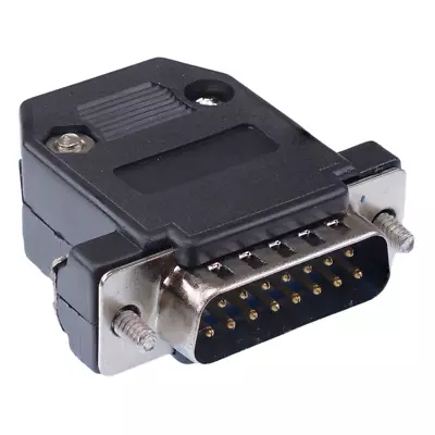 15 Way DB15 D Sub Connector Male Plug With Black Hood Cover • £2.99