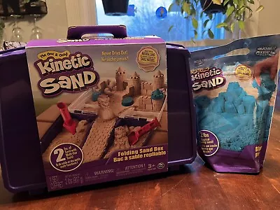 Kinetic Sand Folding Sand Box W/2 Lbs Sand Plus 2lbs Bag Of Sand & 1 Magic Clay • $29.99