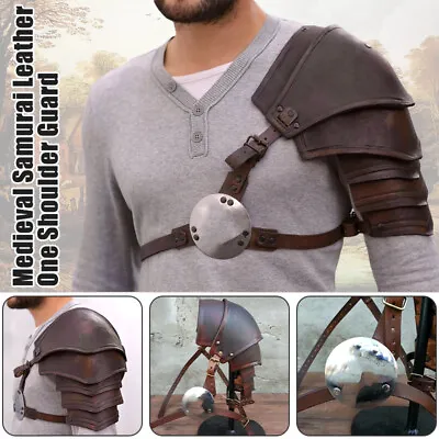 Medieval  Single Shoulder Armor PU Leather Gladiator Knight Pauldrons • $24.26