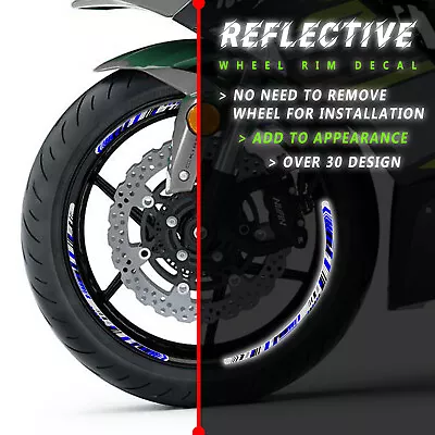 SH15 BLUE 17  Reflective Rim Wheel Sticker For Yamaha MT07 18-21 20 19 • $41.80