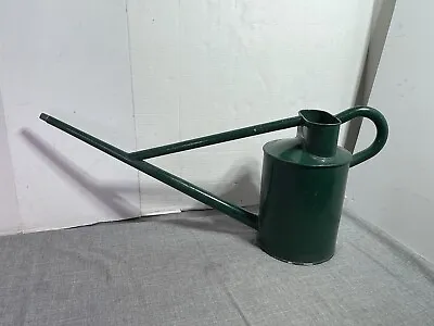 Vintage Galvanized Metal Painted Green Watering Can Long Spout • £73.83