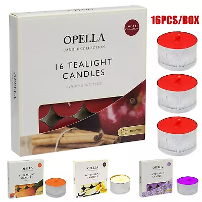 Opella Tea Light Candles 8 Hours Burning Time 16 Pieces Candles Random Scents • £8.98