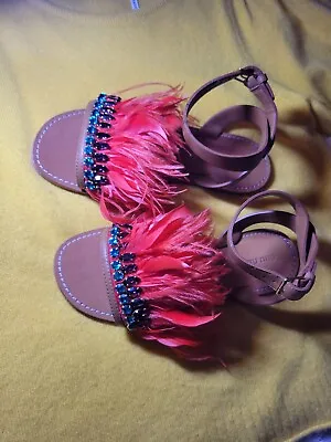 Miu Miu Feather Sandals Size 38 • $350